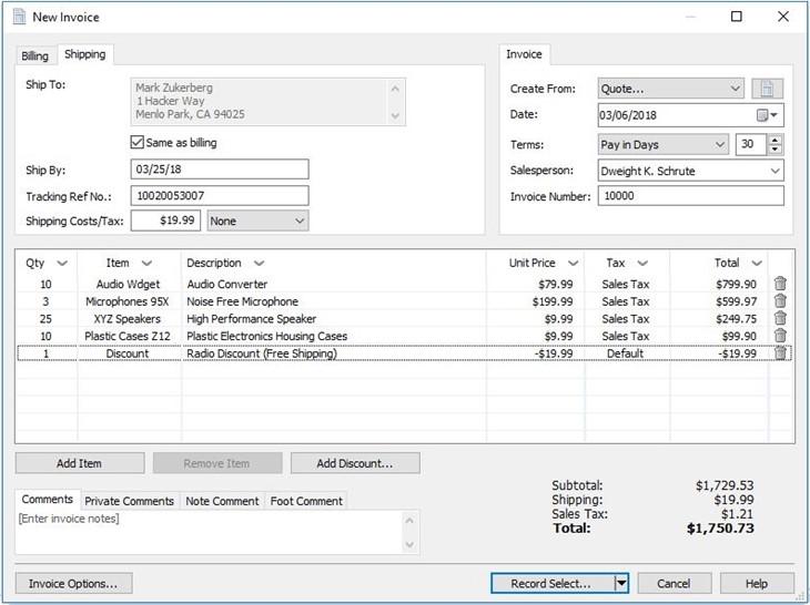 Express Invoice Screenshots - Easy Invoicing Software